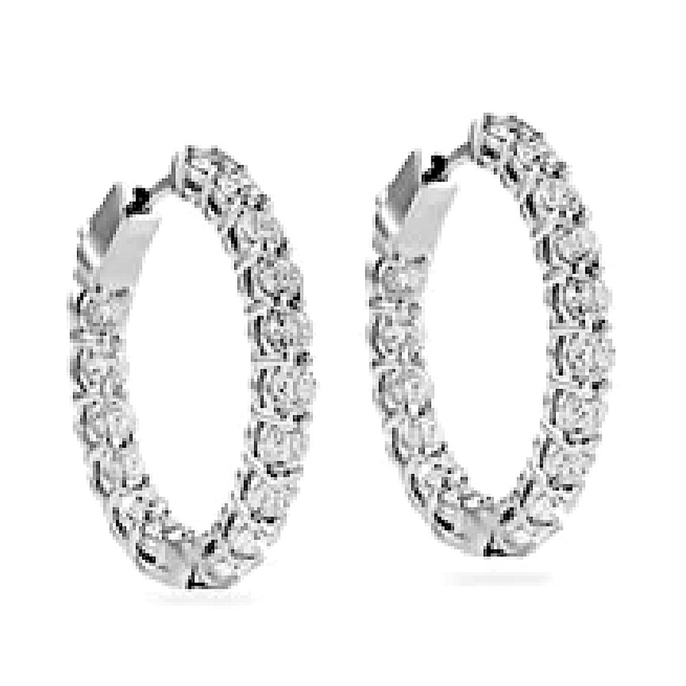 Inside out hoop earrings Carat: 3.00 Color: G Clarity: VS2 Sterling Silver